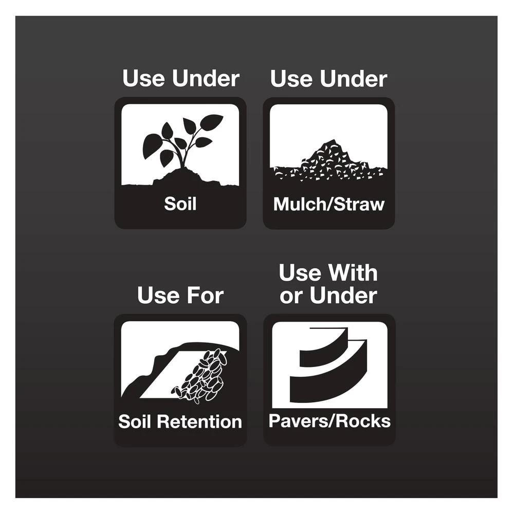 Vigoro 6 ft. x 100 ft. 2 oz. Black Flatbond (Non-Woven) Weed Barrier - Image 2