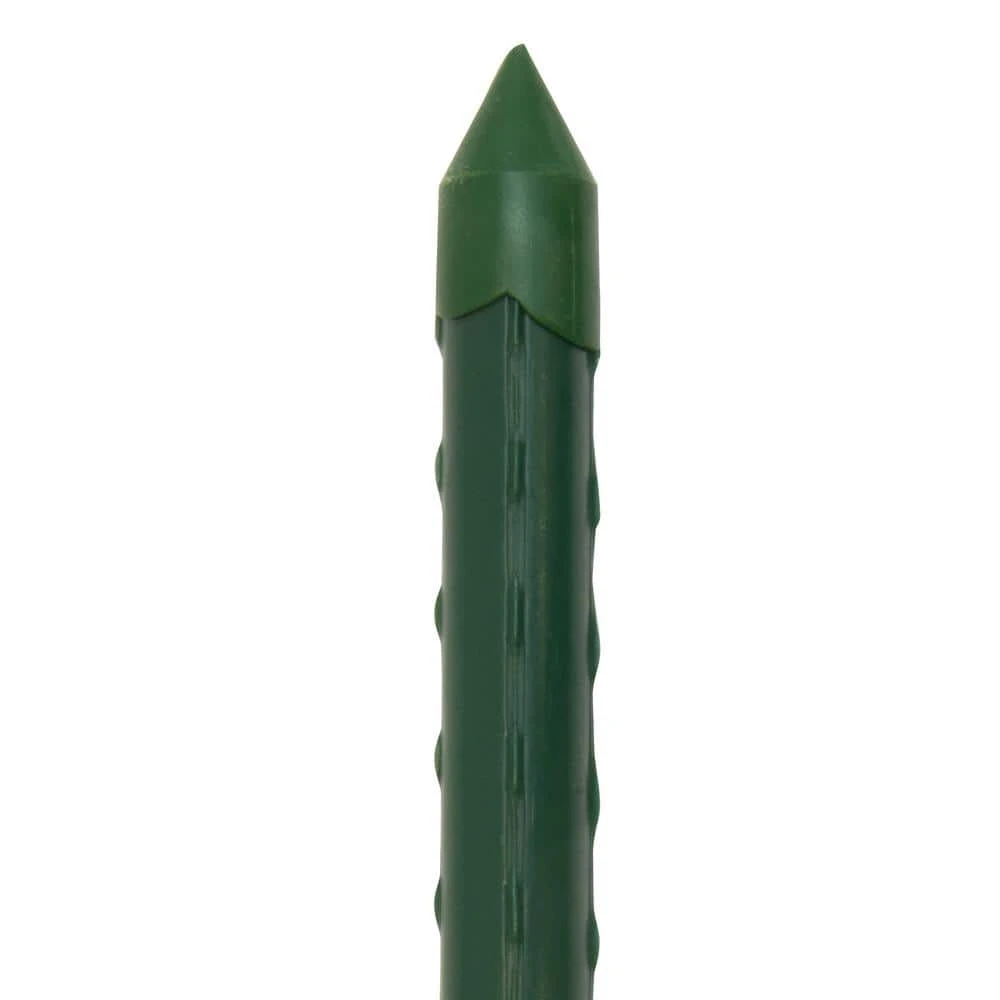 Vigoro 6 ft. Green Colored Heavy Duty Steel Core Garden Stakes - Image 4