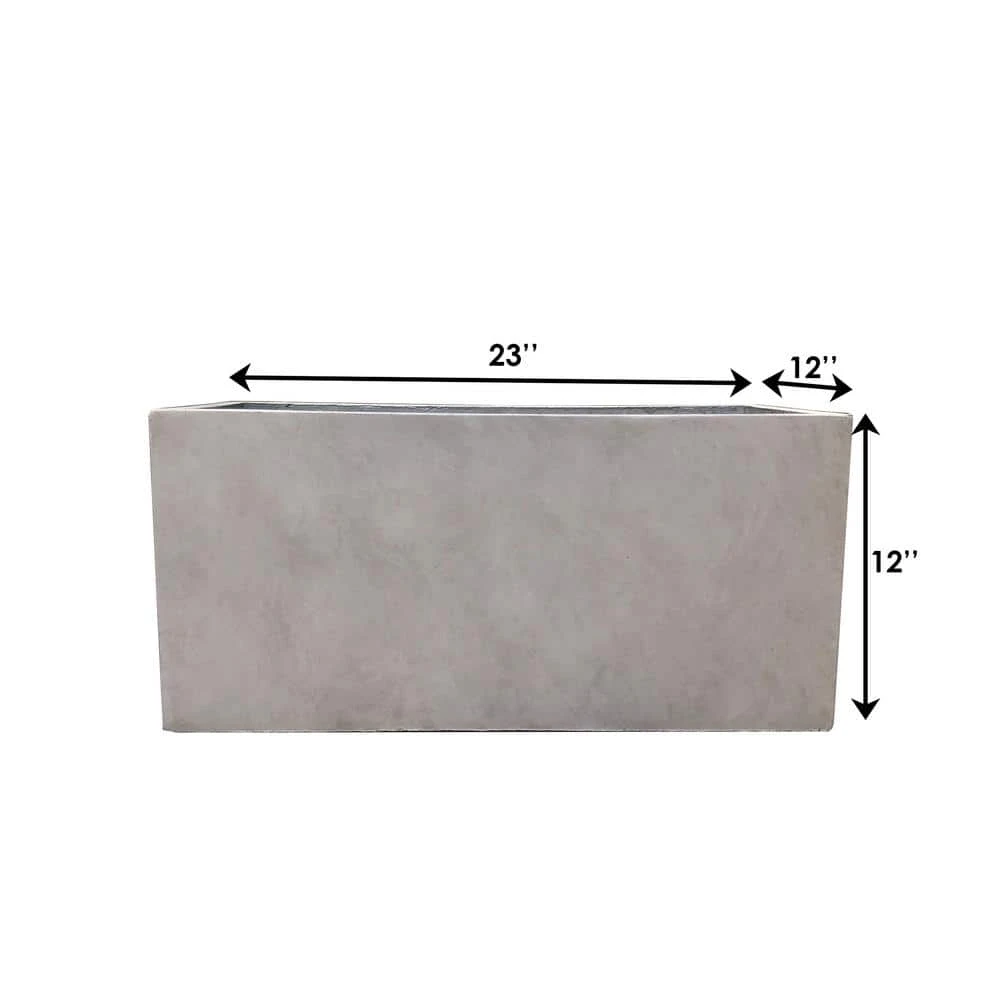 KANTE 23 in. L Rectangular Weathered Concrete/Fiberglass Indoor Outdoor Elegant Long Planter - Image 6