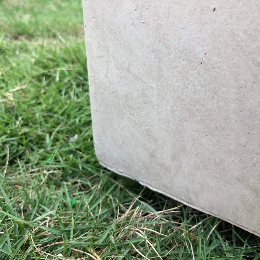 KANTE 31 in. Long Weathered Concrete Lightweight Durable Modern Rectangle Outdoor Planter - Image 3