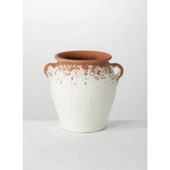 SULLIVANS White Ceramic Speckled Pot