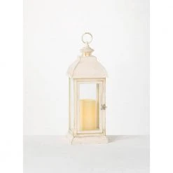 SULLIVANS 17.5 in. Lantern with LED Pillar Candle